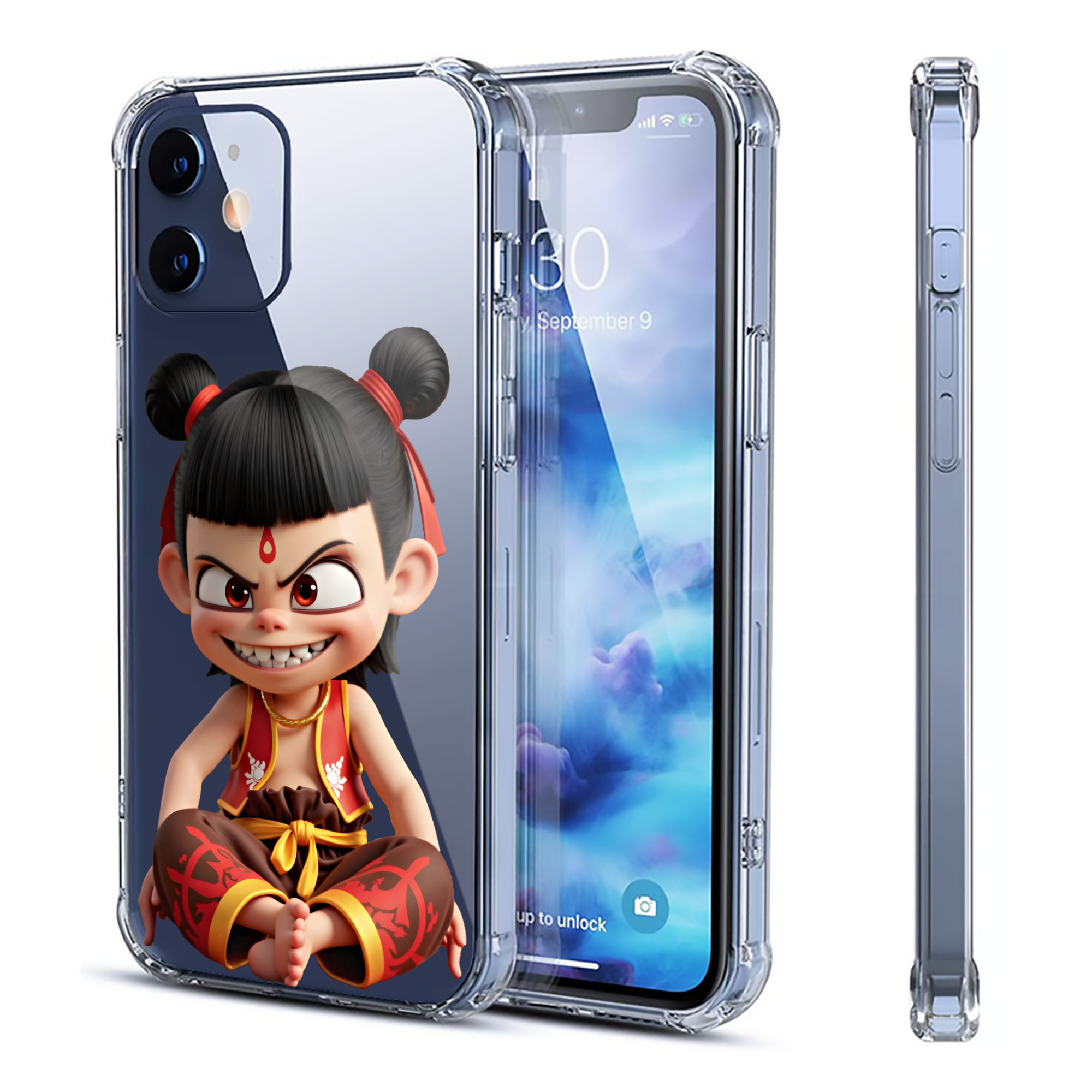 （画像用） Ne Zha 2 ナタ 魔童の大暴れ 【iPhone 12シリーズ対応】透明スマホケース（クリアソフトケース）